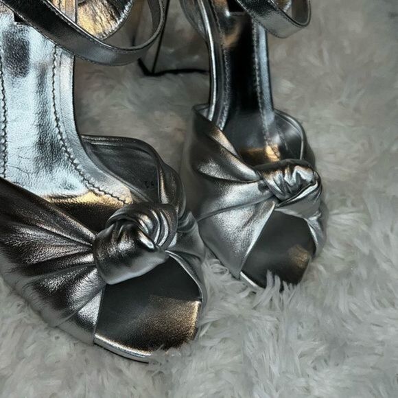 DOLCE & GABBANA Mirrored Heel fancy Wedding heeled sandal silver Shoe - Picture 4 of 7